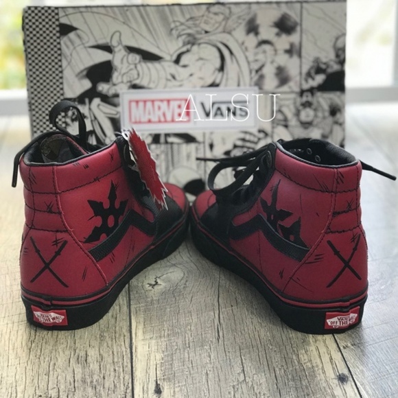 NWT VANS&Marvel SK8-HI Deadpool Black W AUTHENTIC - Picture 5 of 8